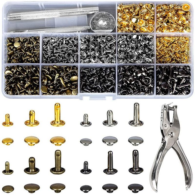 Metal Double Cap Rivets Stud R - Rivet Setter Tool recension och pris