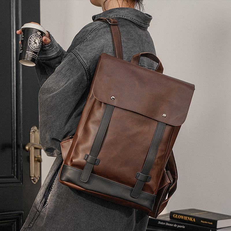 Men Vintage Leather Backpack 1 - Leather Work Rucksack Mens recension och pris
