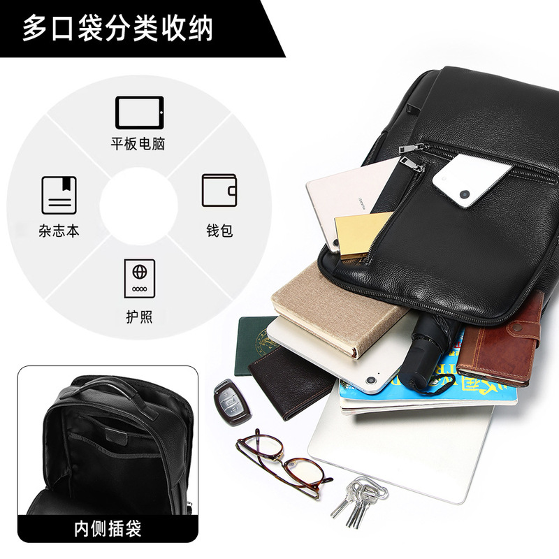 Black Genuine Leather Laptop B - Leather Work Rucksack Mens recension och pris