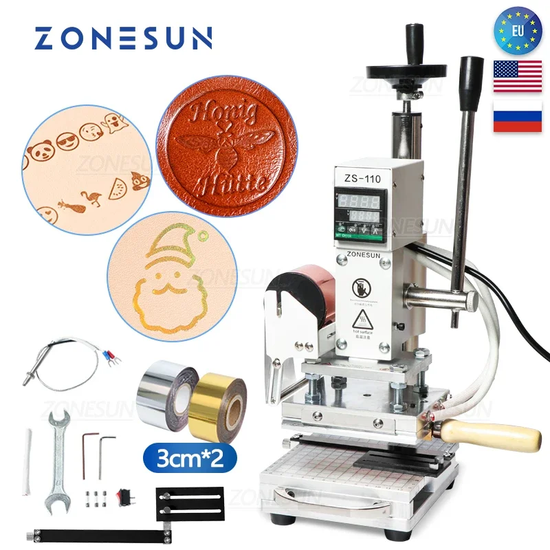 ZONESUN ZS110 Hot Foil Stampin - Leatherwork Hand Press recension och pris
